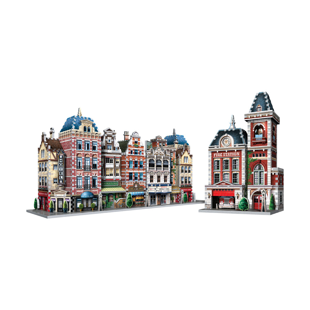 Wrebbit Urbania Collection - 1165 Piece 3D Puzzle Set: Hotel, Cinema, Cafe, Fire Station - Image 3