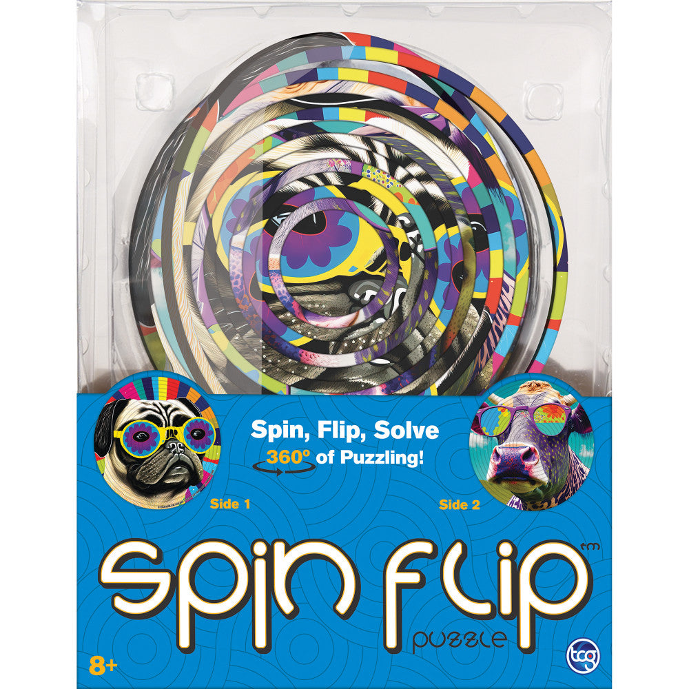 Spin Flip Double-Sided Puzzle - Hippy Dog & Cow, 14 Rings - Image 3