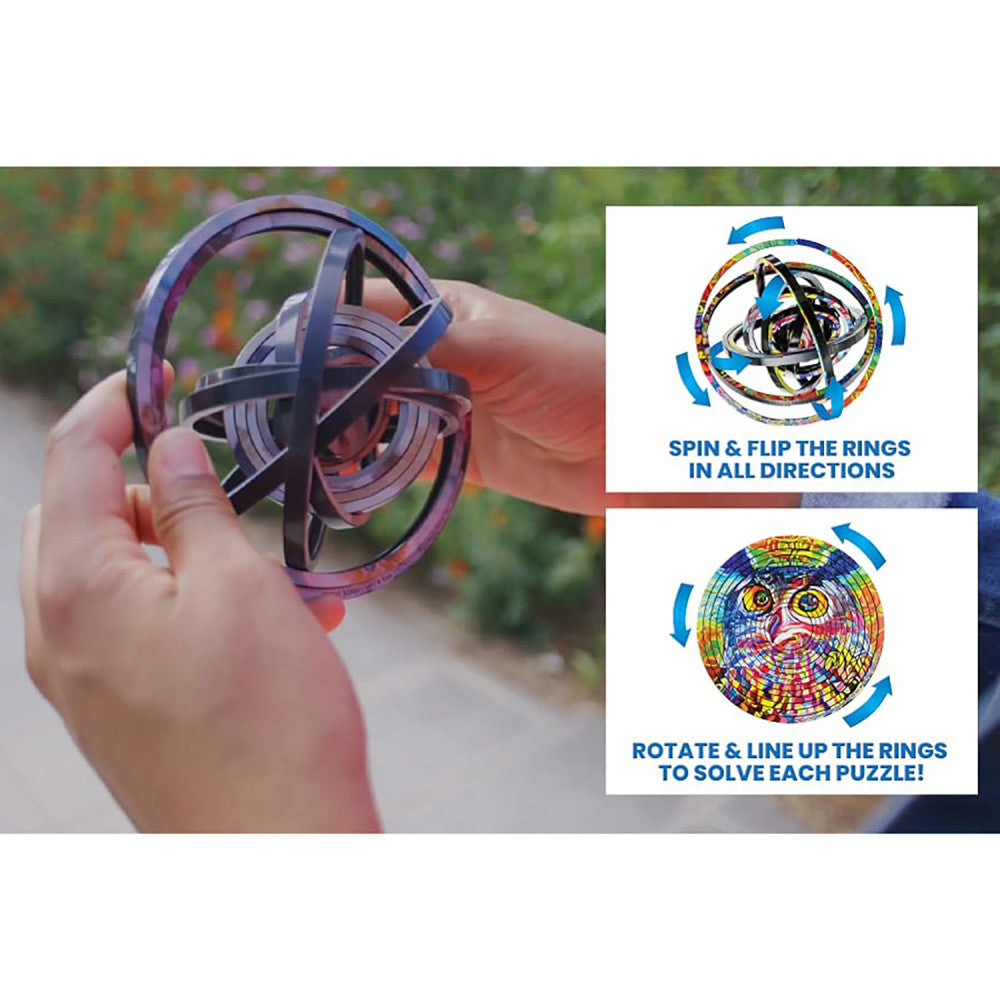 Spin Flip Double-Sided Puzzle - Hippy Dog & Cow, 14 Rings - Image 4