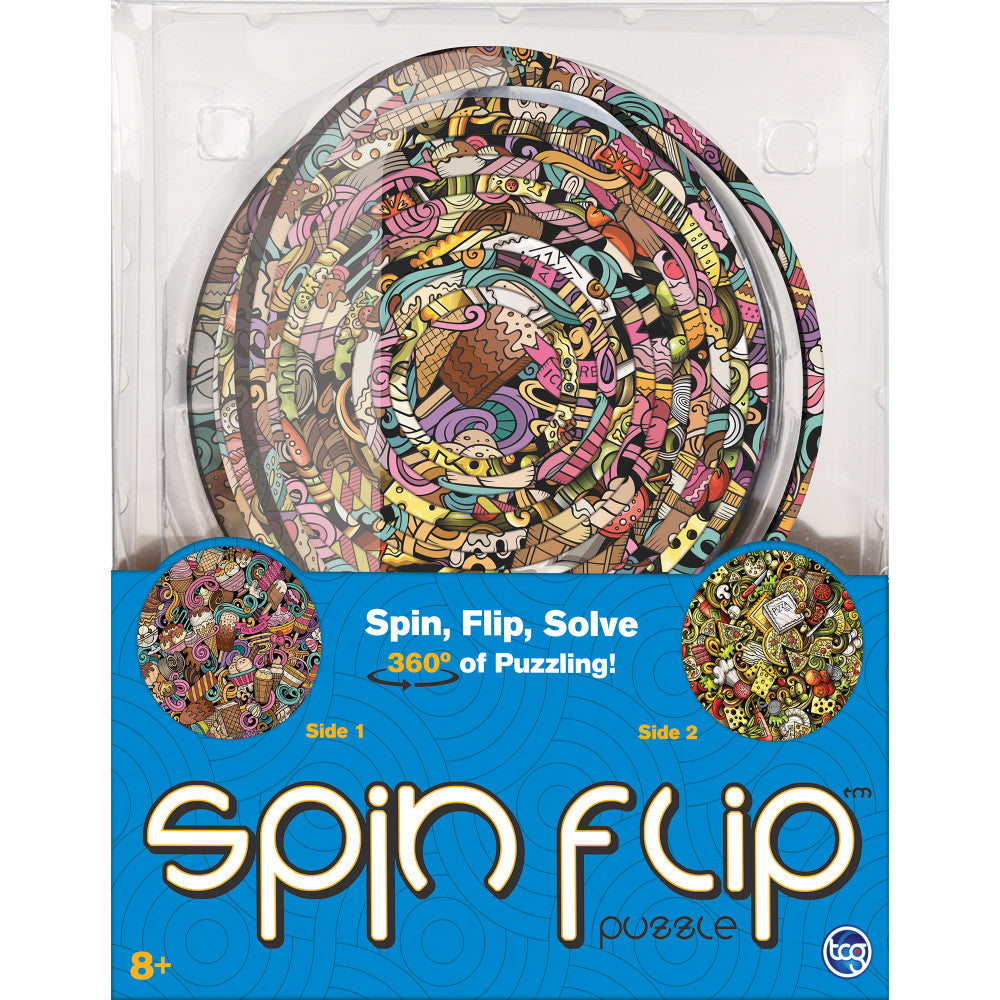 Spin Flip Dual-Themed Concentric Puzzle - Ice Cream & Pizza - 14 Rings - Image 3