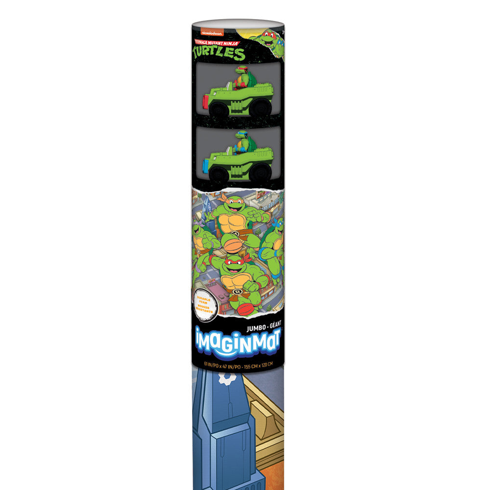 Imaginmat Jumbo TMNT Floor Playmat with 2 Toy Cars, 47x61 Inches - Image 4