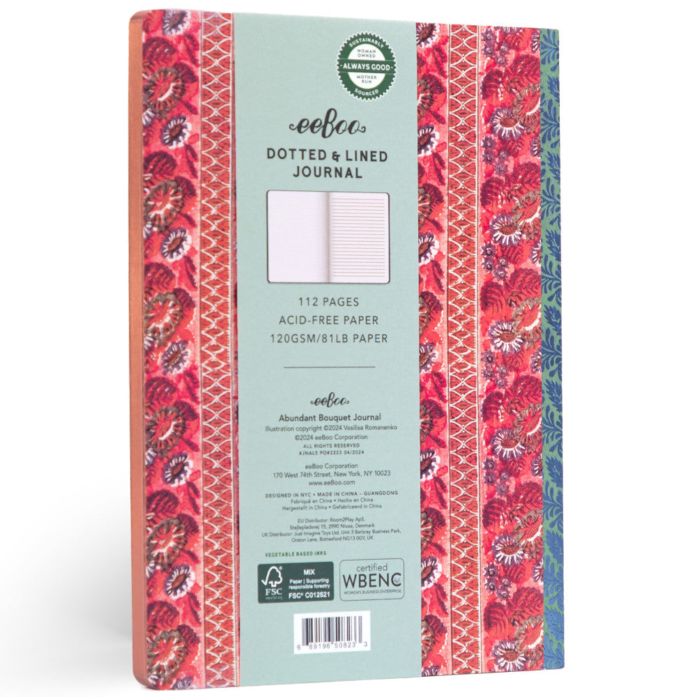 Alternative view of eeBoo Piece & Love: Abundant Bouquet Gilded Journal - Floral Hardcover Diary