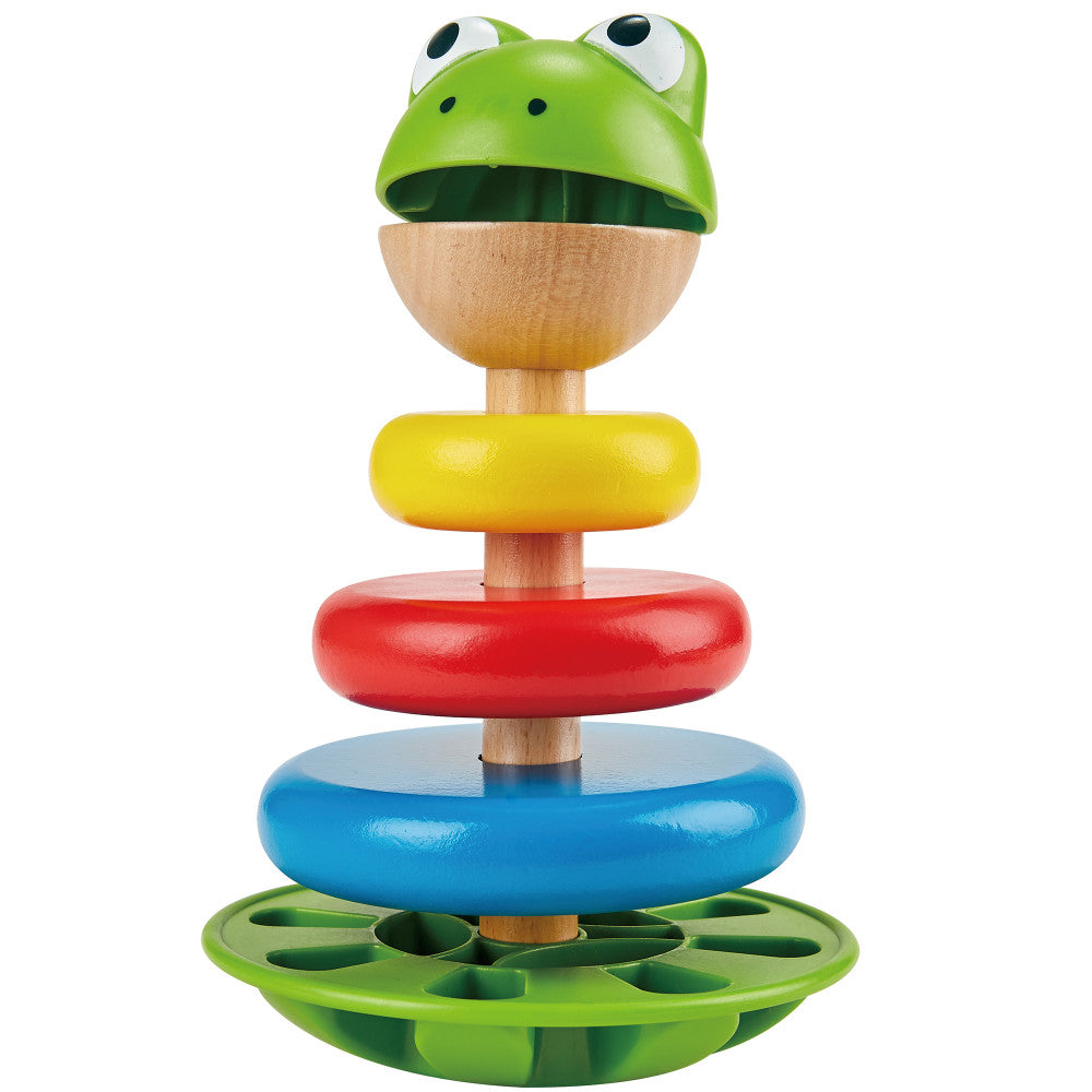 Hape Mr. Frog Stacking Rings - Colorful Learning Toy with Wobbling Base - Image 5