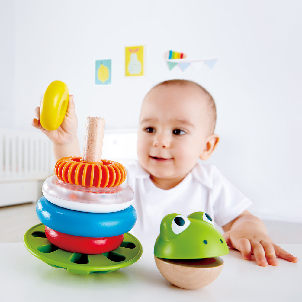 Hape Mr. Frog Stacking Rings - Colorful Learning Toy with Wobbling Base - Image 7