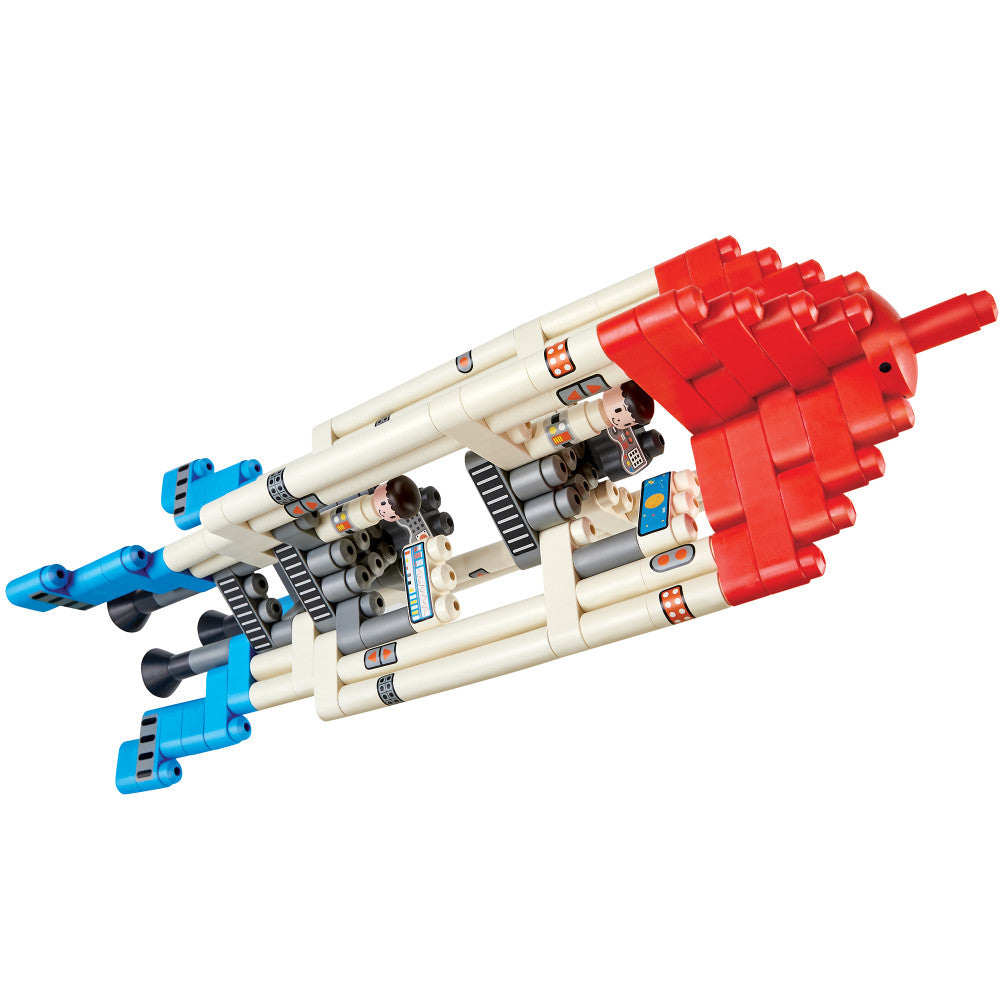 Hape PolyM Adventure Rocket 138-Piece Set - Red/Blue/White - Image 3