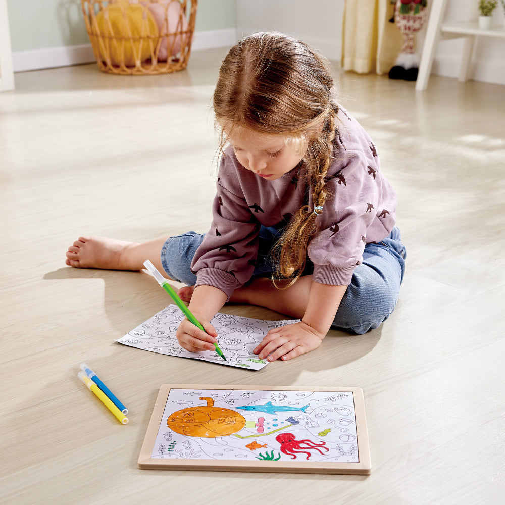 Hape Ocean Rescue 48pc Double-Sided Coloring Jigsaw Puzzle - Image 6