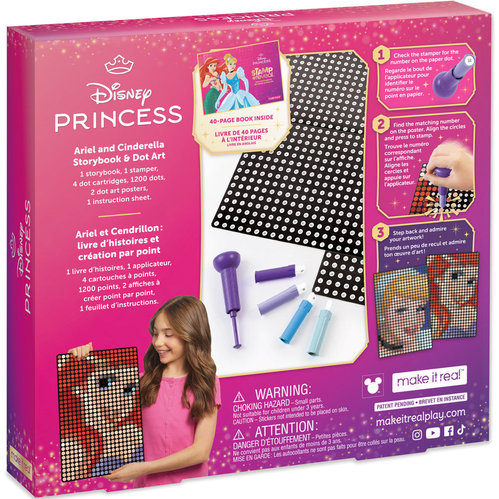 Alternative view of Make It Real Disney Stamp To Reveal Ariel & Cinderella Storybook Dot Art Kit
