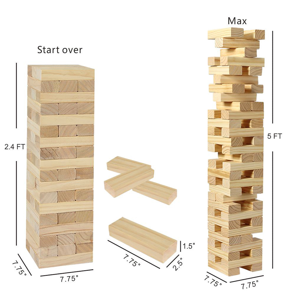 Alternative view of Trimate Tumbling Tower Giant 28" - Double-Sanded Smooth Natural Wood