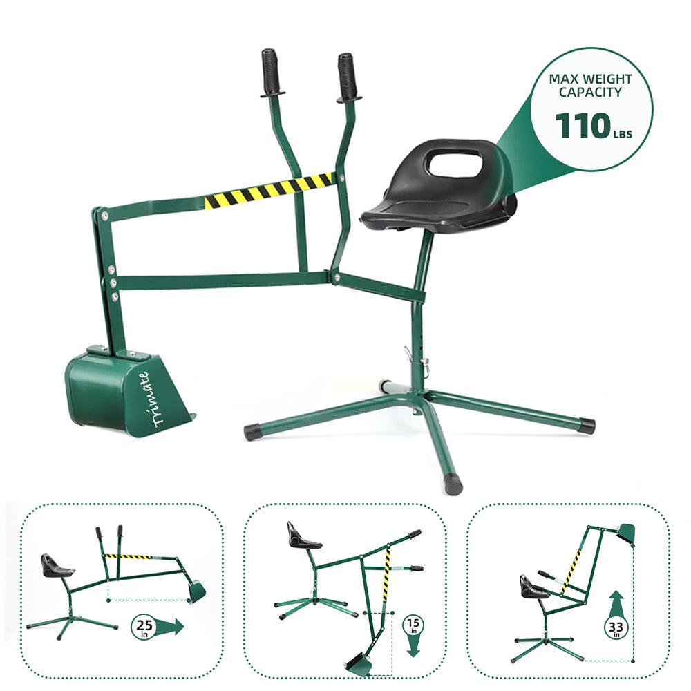 Alternative view of Trimate Sandbox Excavator - Hunter Green - Metal Construction Play Toy
