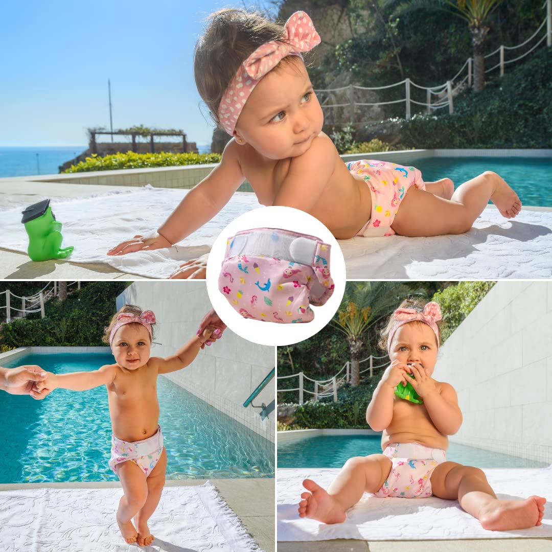 FREDS SWIM ACADEMY Pink Swim Nappy - Eco-Friendly Reusable Pool Diaper for Toddlers, Size 2 - Image 5