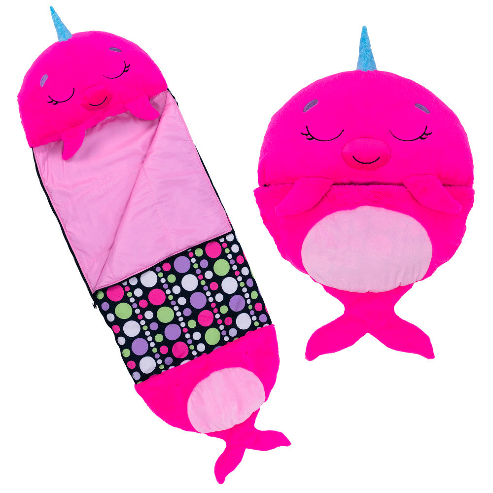 Happy Nappers: Pillow & Sleepy Sack: Medium - Neil The Pink Narwhal, Kids 3+ - Image 2