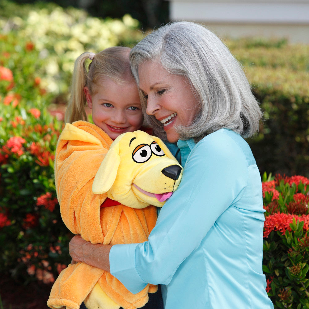 Cuddleuppets Playful Yellow Dog - 2-In-1 Plush Puppet & Blanket - Image 3