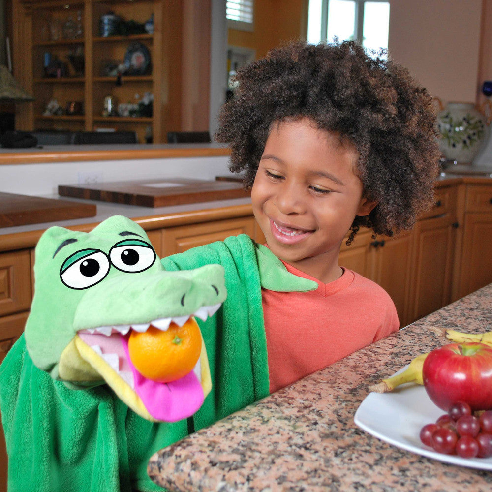 Alternative view of Cuddleuppets Gator - Green, 2-in-1 Plush Puppet & Blanket