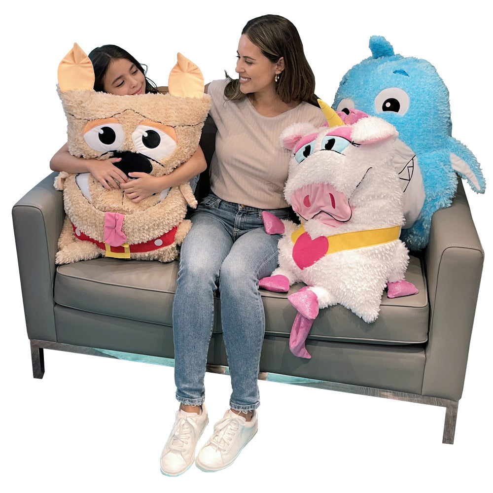 Shamzees Unicorn Magic Plush Pillow Cover - White & Purple - Image 5