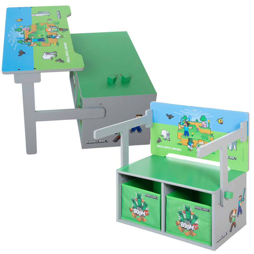 Alternative view of Minecraft 2-In-1 Convertible Bench & Table - Magical Furniture Transformation