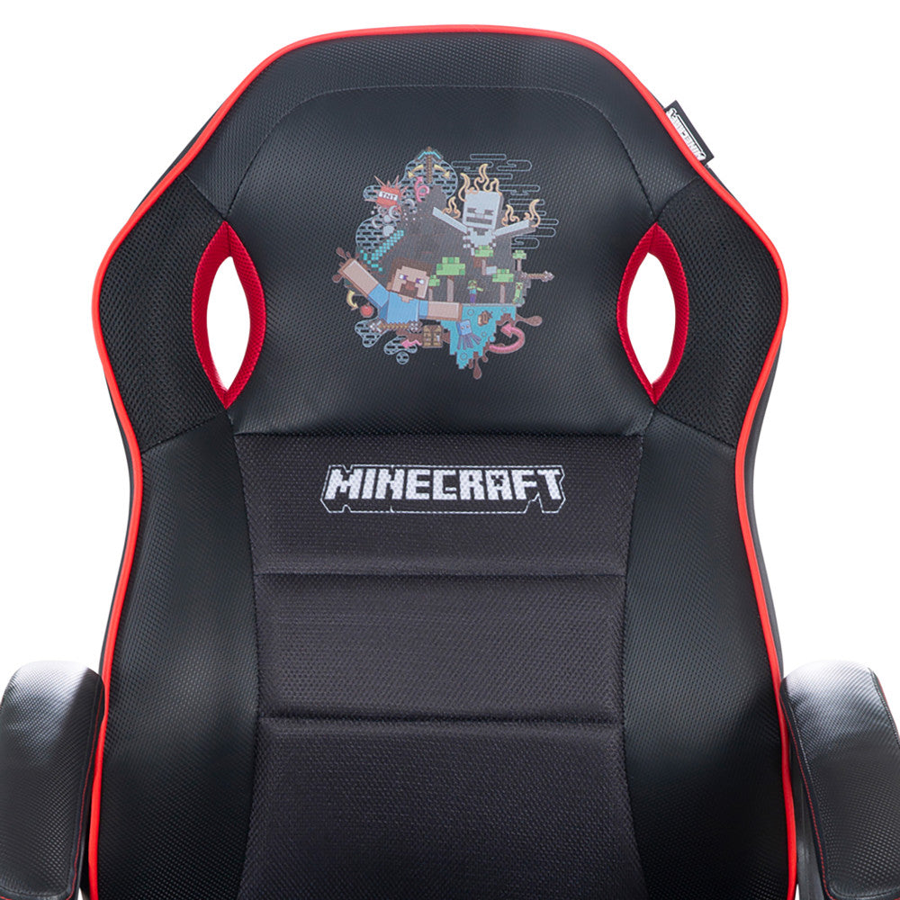 Minecraft Adventure Gaming Chair - Black-Red - Adult Desk Throne - Image 3