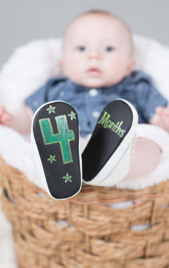 Alternative view of Baby Says Chalkboard White Sneakers for Infants 9-12 mo