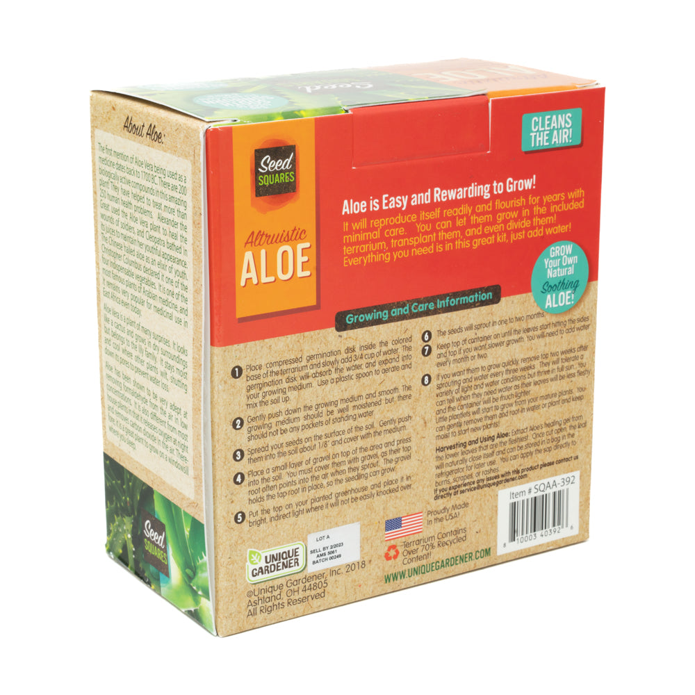 Unique Gardener Altruistic Aloe Seed Square Terrarium Kit - Image 3