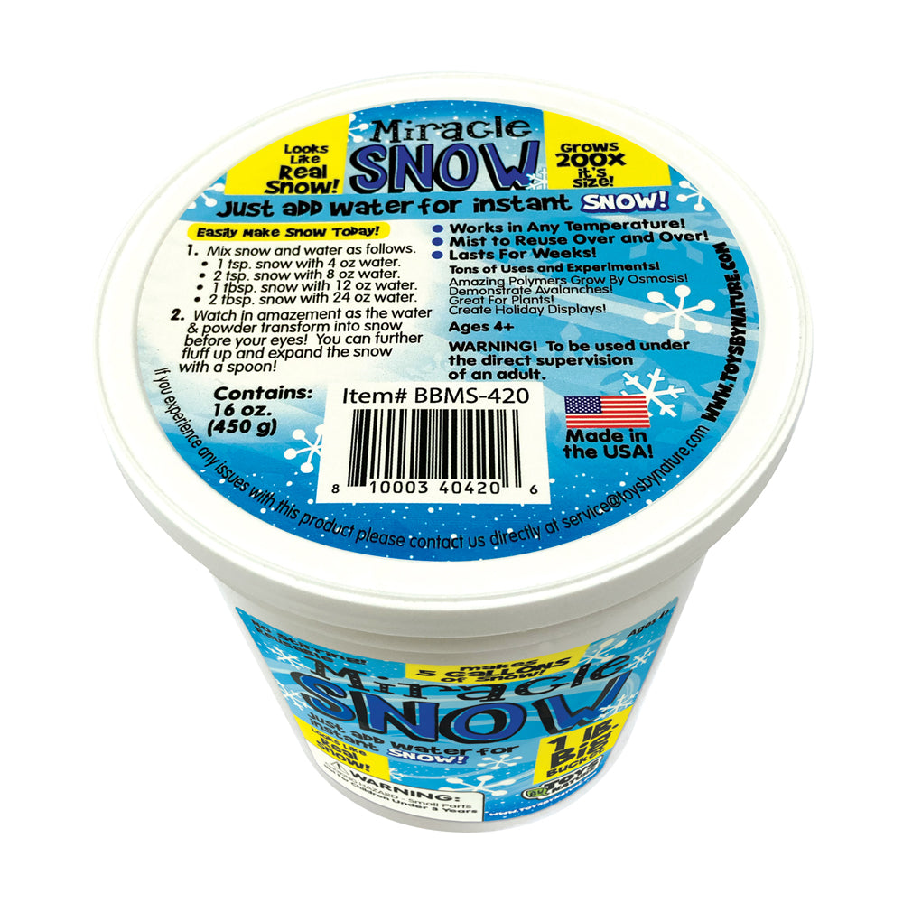 Alternative view of Toys By Nature Miracle Snow Instant Snow Kit ‚Äì 1lb Big Bucket