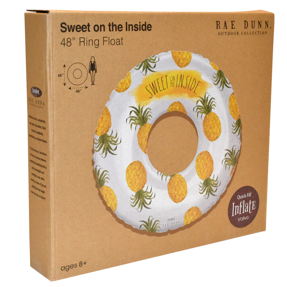 Alternative view of Rae Dunn Jumbo Pineapple Ring Float - 48" Inflatable Pool Tube, Anti-Leak Design, Age 8+
