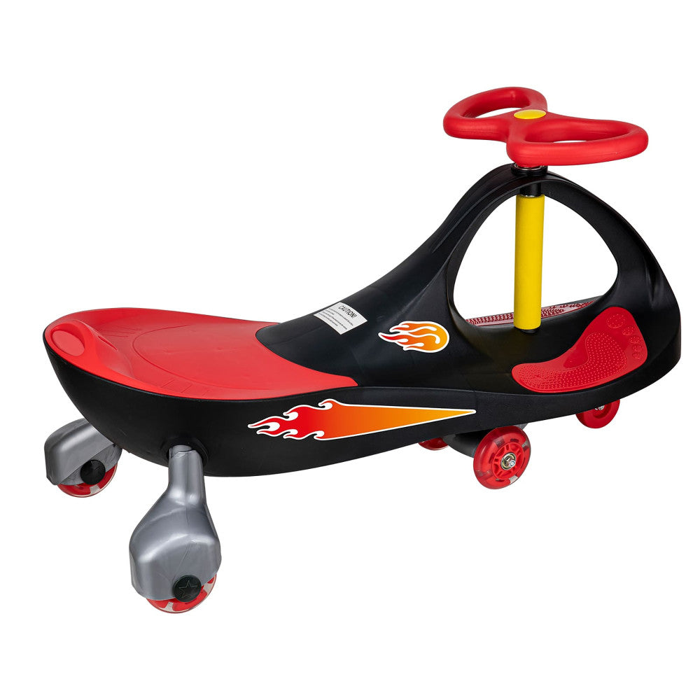 Alex - Lightning Glow Rider - Inertia-Powered Ride-On Toy - Black & Red
