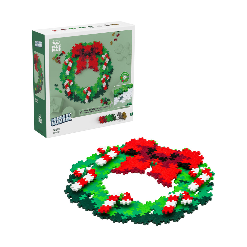 Plus-Plus Wreath Puzzle By Number - 500 pc - Image 2