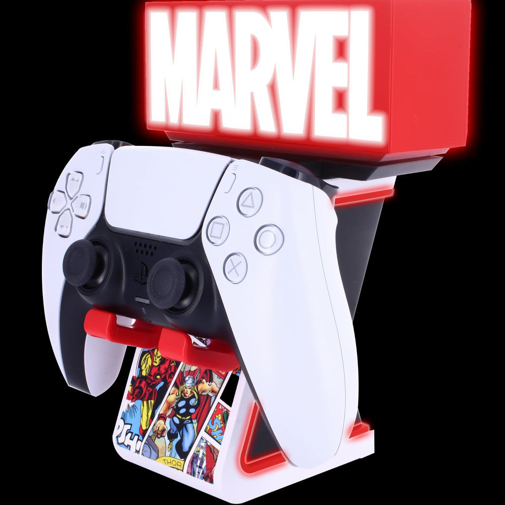 Alternative view of Cable Guys LED IKONS - Marvel Red Brick Logo - Illuminated Device Holder