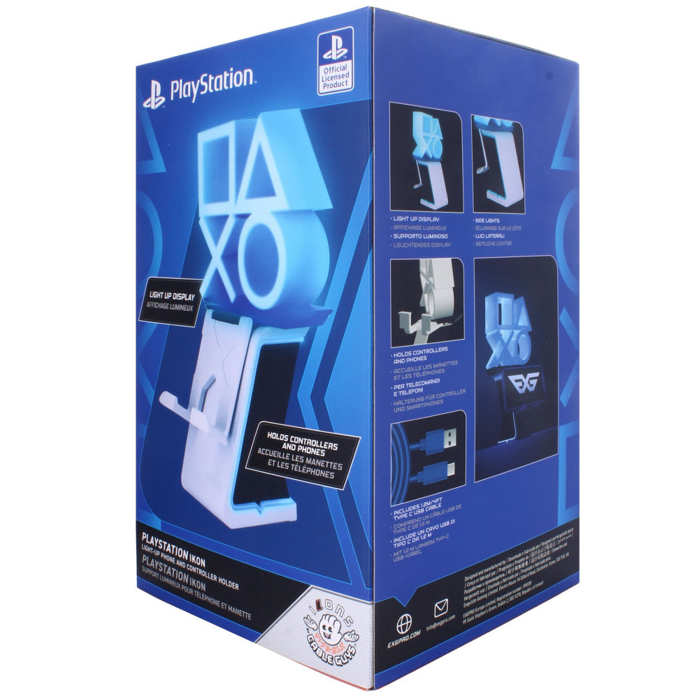 Cable Guys LED IKONS PlayStation Logo - White & Blue - Controller and Phone Holder - Image 3