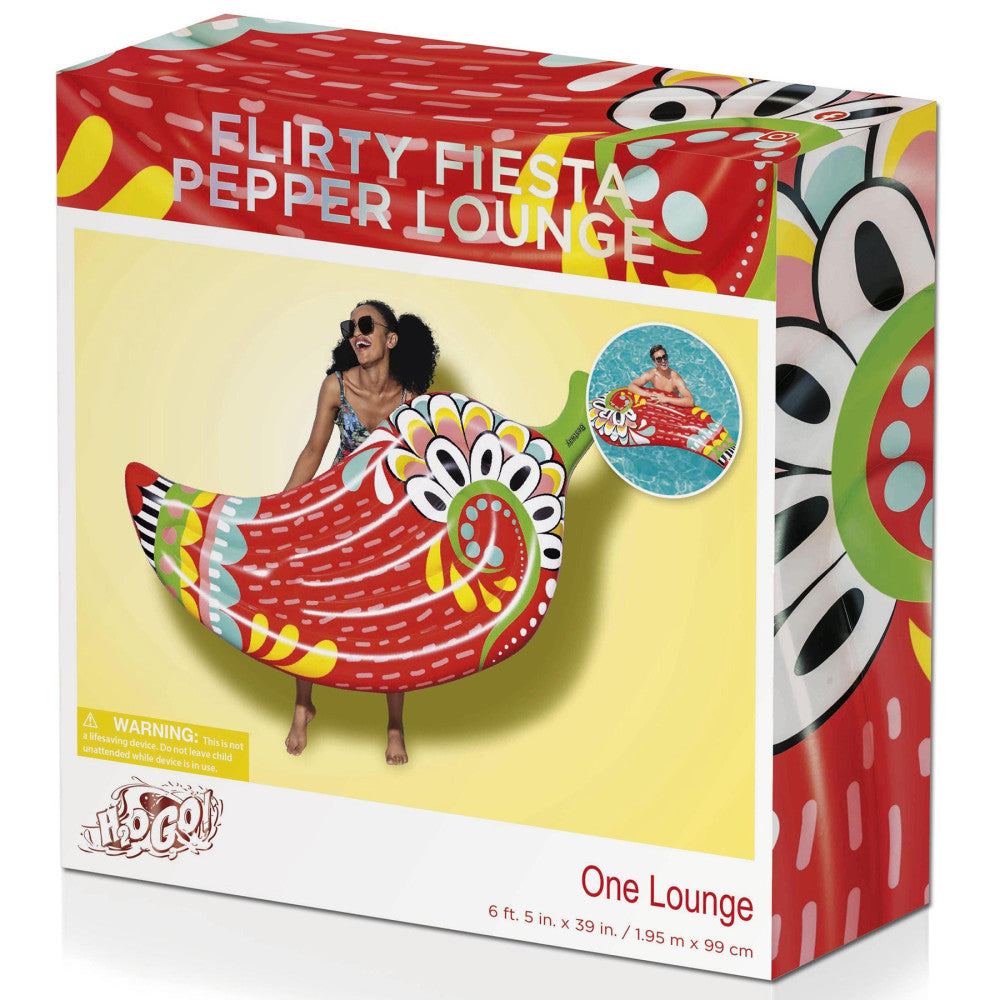 Alternative view of H2OGO! Flirty Fiesta Pepper Inflatable Pool Float, Multi-Color, 6'5" x 39"