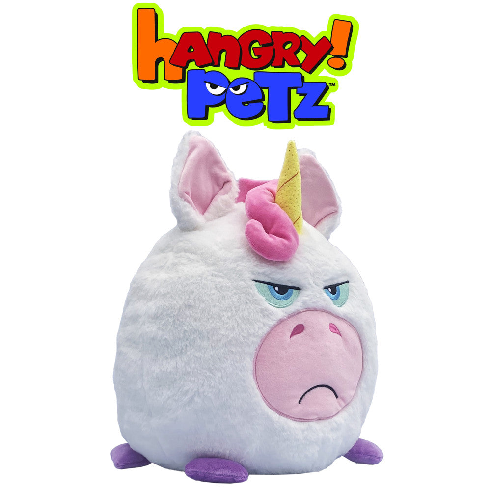 Hangry Petz Luna Unicorn 12 inch Talking Plush - White-Pink-Purple - Image 2