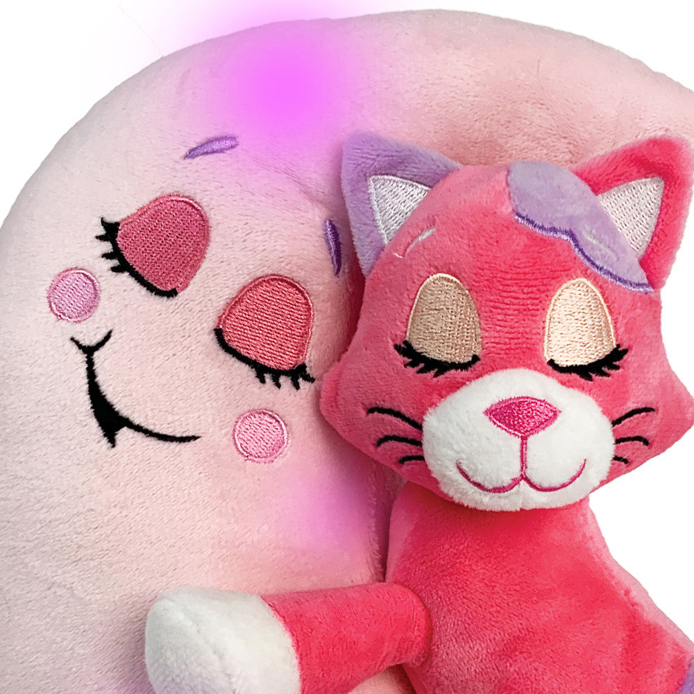 Alternative view of Happy Nappers Lullabrites 10 inch Interactive Pink Cat Moon Pet Plush