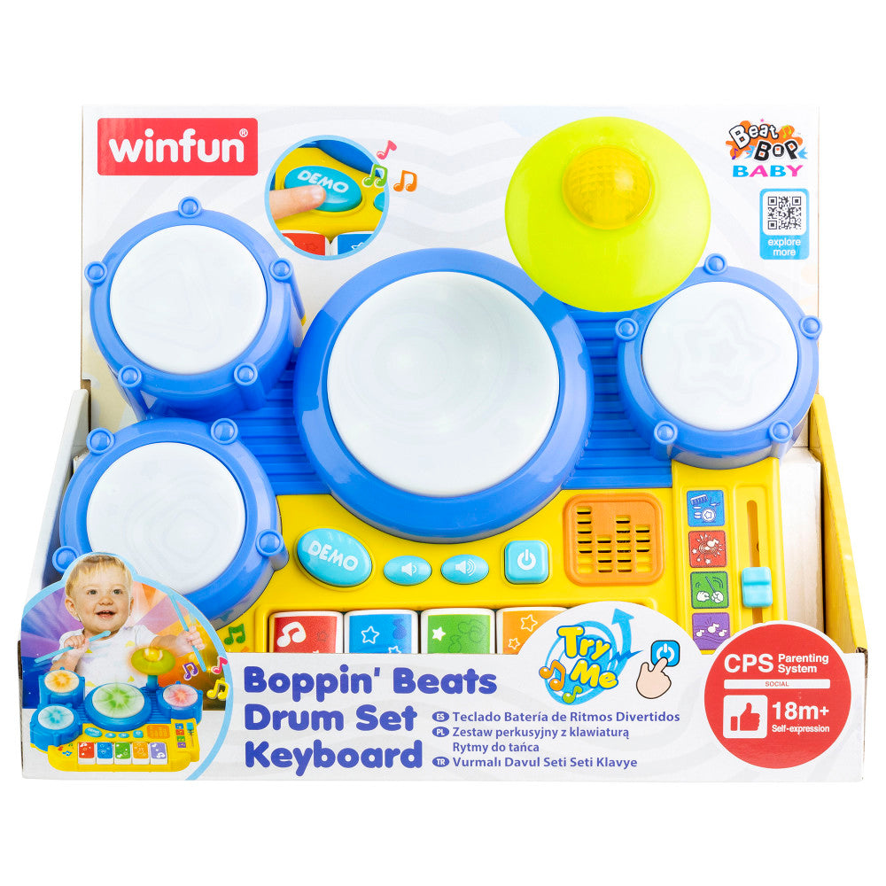 Winfun Boppin' Beats Drum and Keyboard Set with Lights and Sounds, Ages 18mo+