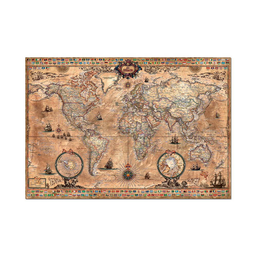 Alternative view of Educa Antique World Map Jigsaw Puzzle - 1000 pc