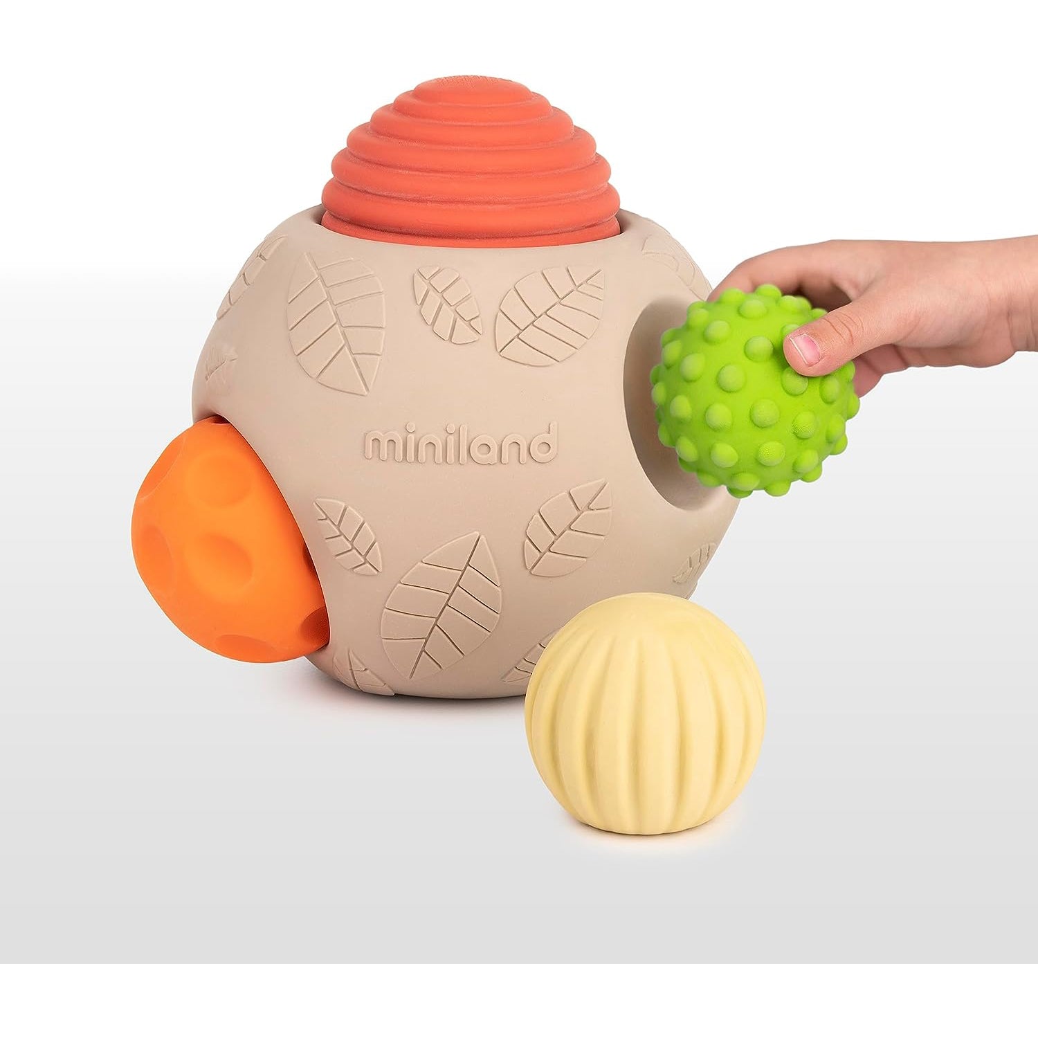 Miniland ECO Big Sensory Ball Set - 5 Textured Pieces for Tactile Stimulation - Image 3
