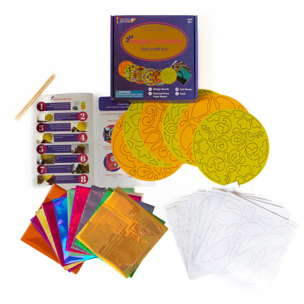 Alternative view of Kulture Khazana Rangoli Mandala Foil Craft Kit - DIY Shiny Designs, Ages 4+