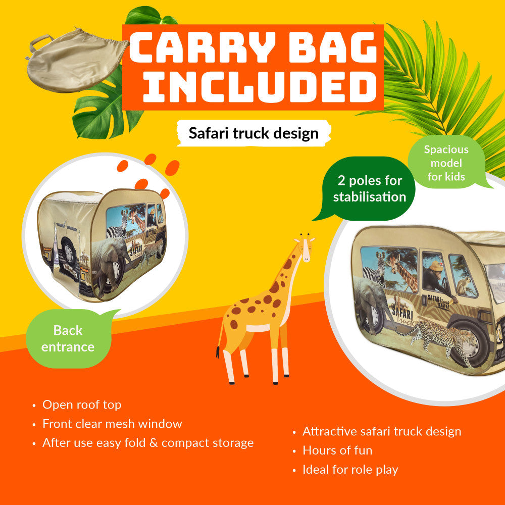 Alternative view of Pop It Up Safari Truck Tent - Wildlife Themed Playhouse