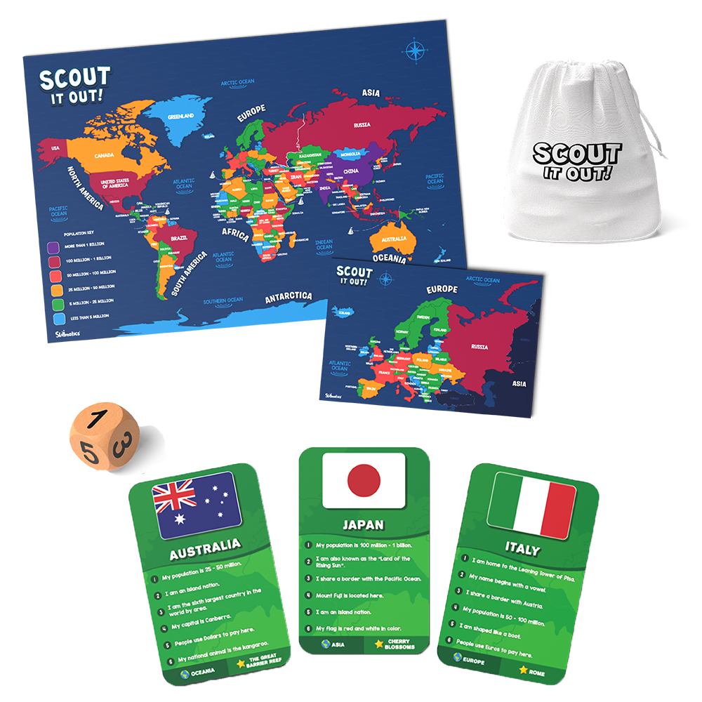 Alternative view of Scout It Out Countries Educational Board Game