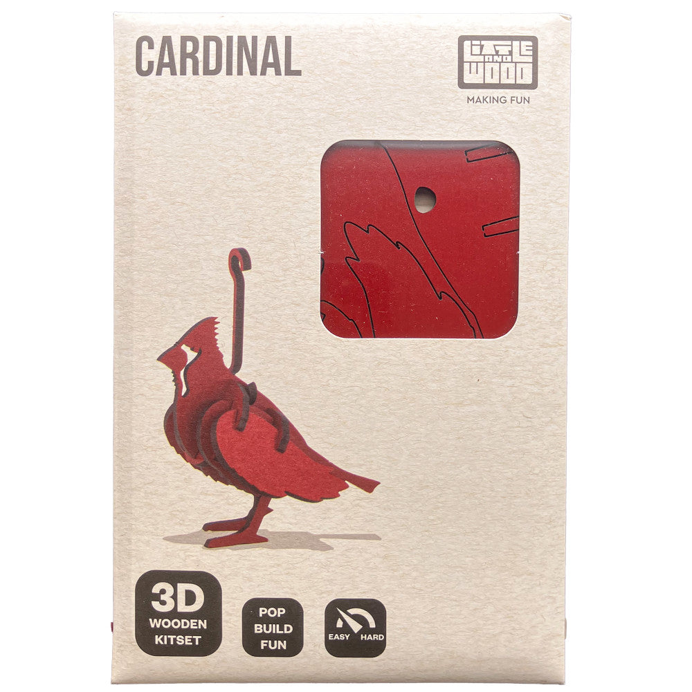 Little & Wood: Vibrant Cardinal 3D Wooden Puzzle Kit - Image 3