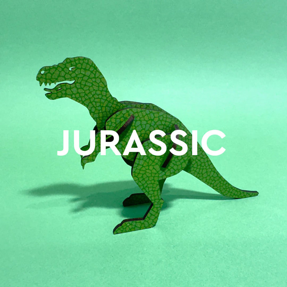 Little & Wood: T-Rex Green, Medium 3D Wooden Puzzle Kit - Image 3