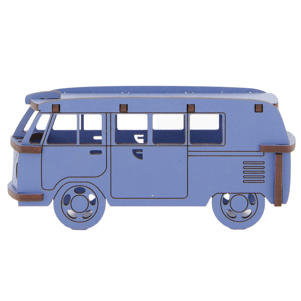 Little & Wood: Woodlet Camper Van Puzzle - Medium Blue 3D Model - Image 2