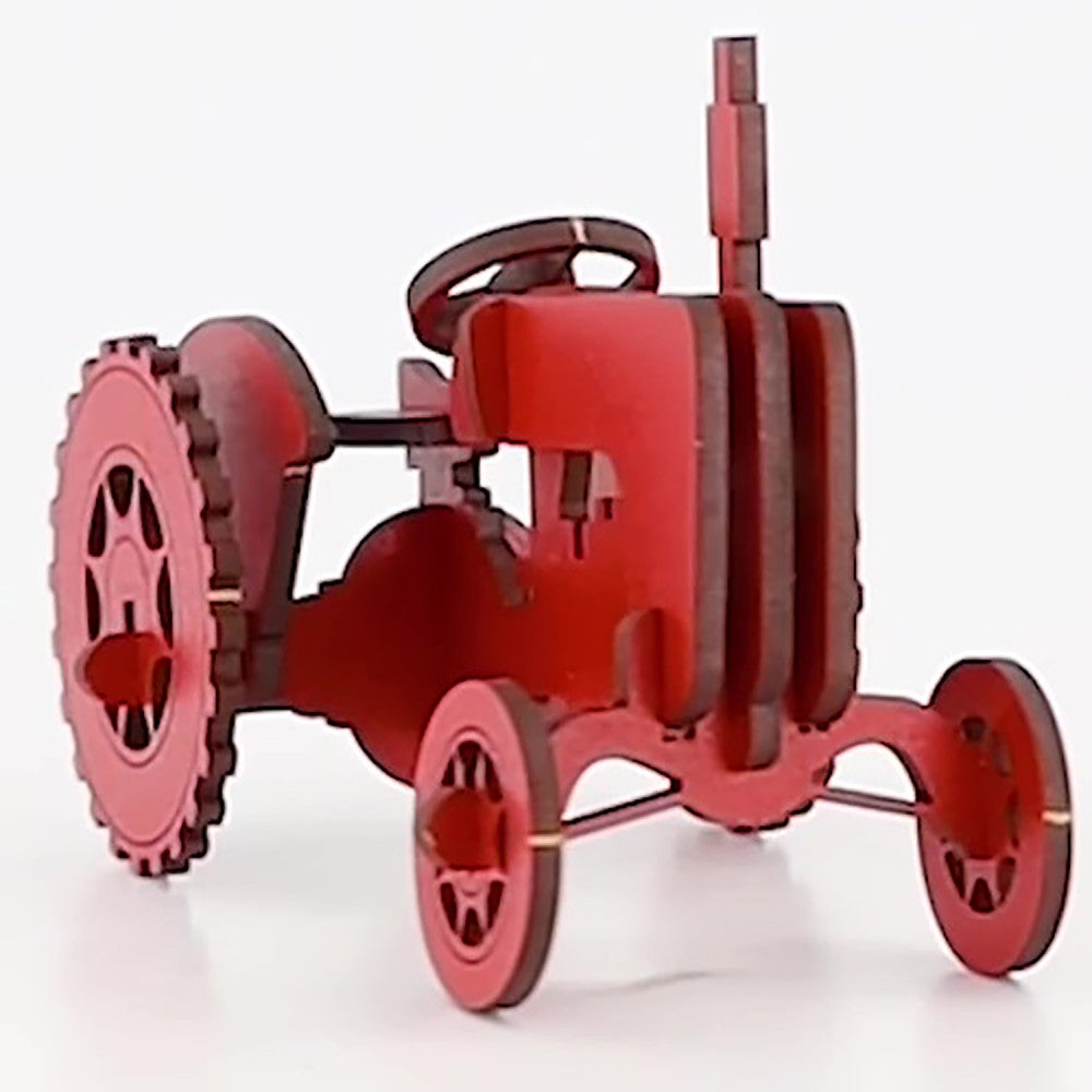 Little & Wood: Mighty Tractor - Red 3D Wooden Puzzle Kit - Image 4