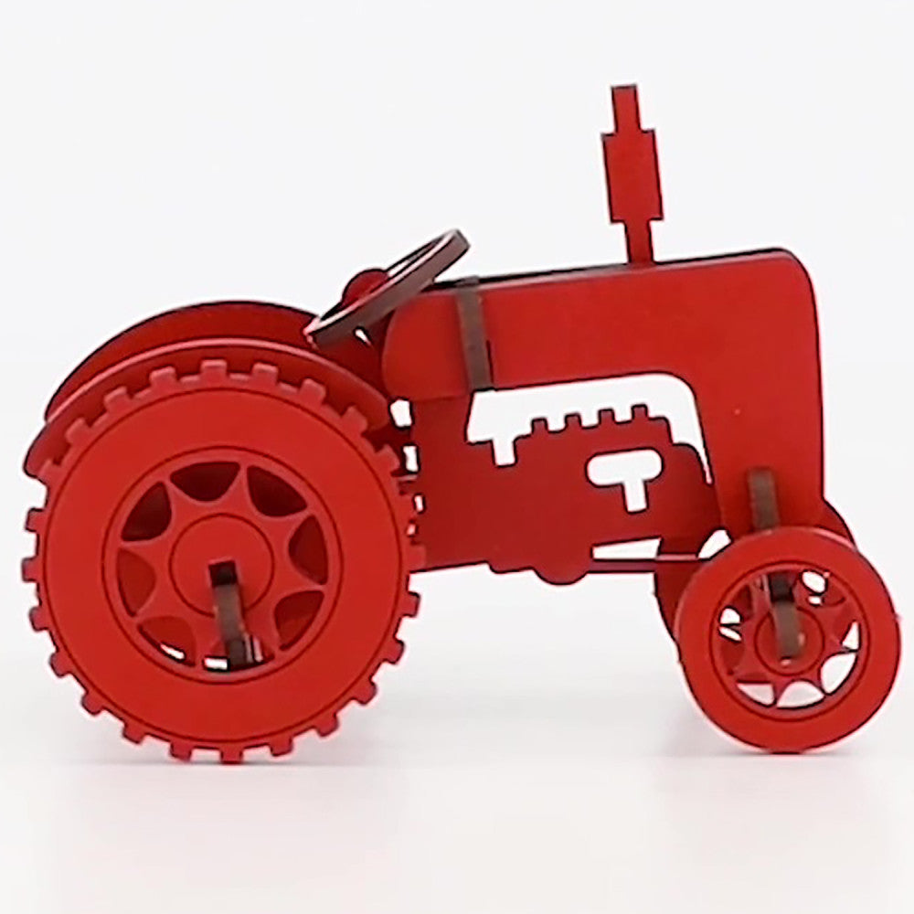 Little & Wood: Mighty Tractor - Red 3D Wooden Puzzle Kit - Image 5