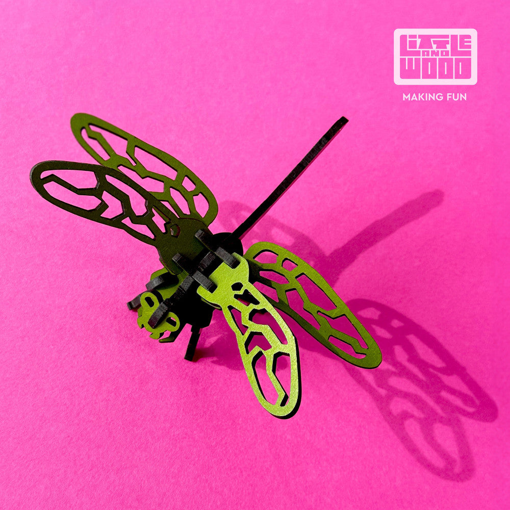 Little & Wood: Dragonfly Woodlet Kit - 3D Puzzle, Green - Image 4