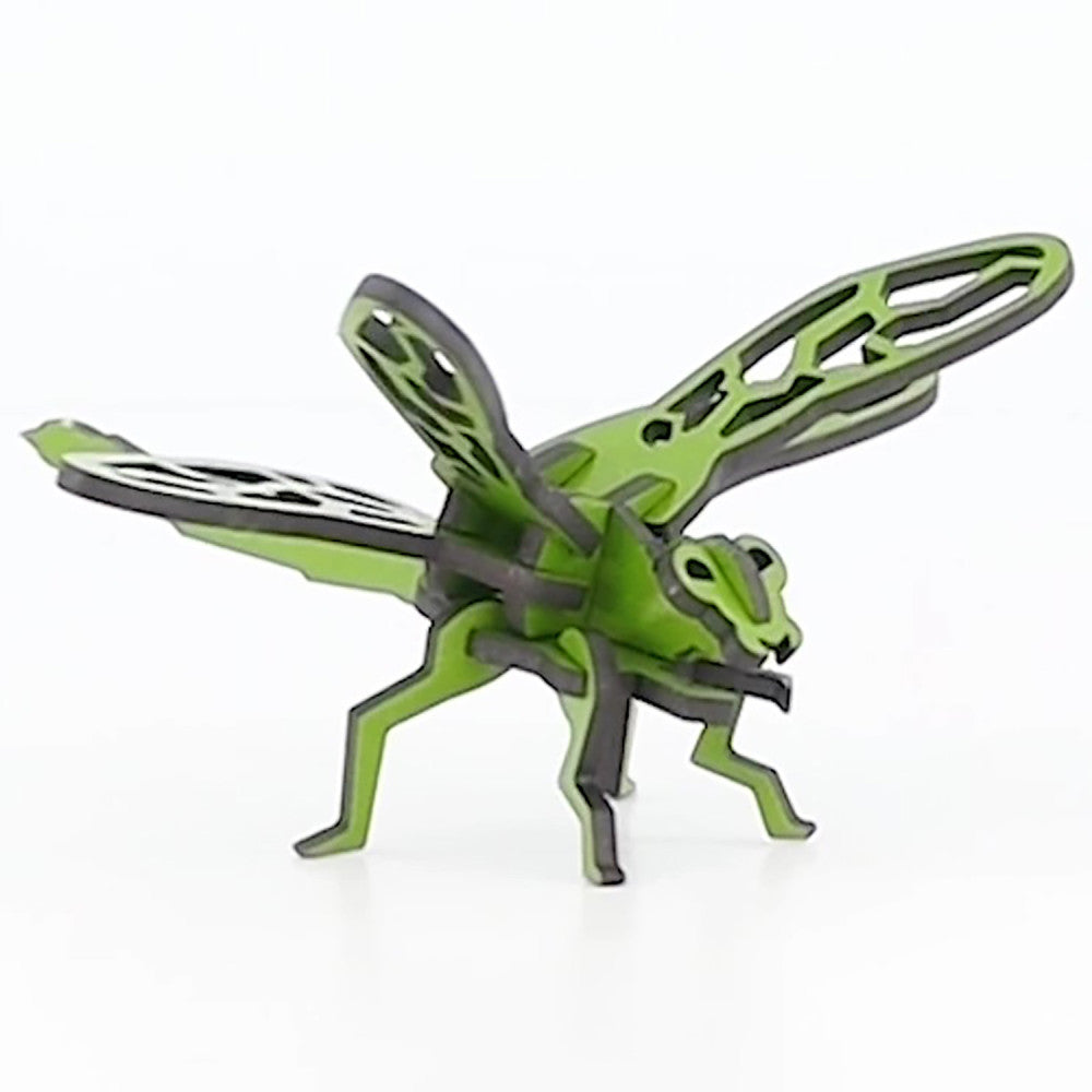 Little & Wood: Dragonfly Woodlet Kit - 3D Puzzle, Green - Image 5