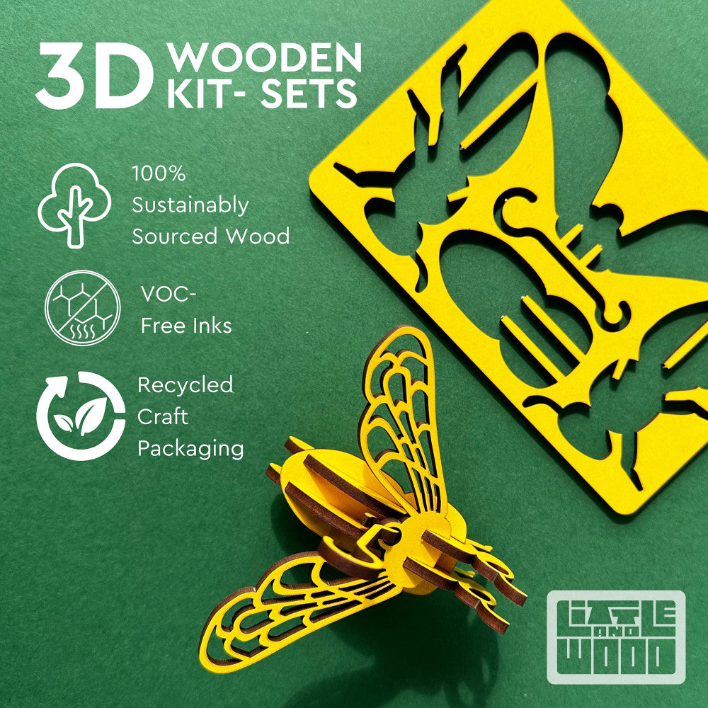 Little & Wood: Woodlet: Vibrant Medium Taxi - 3D Wooden Kit - Image 4