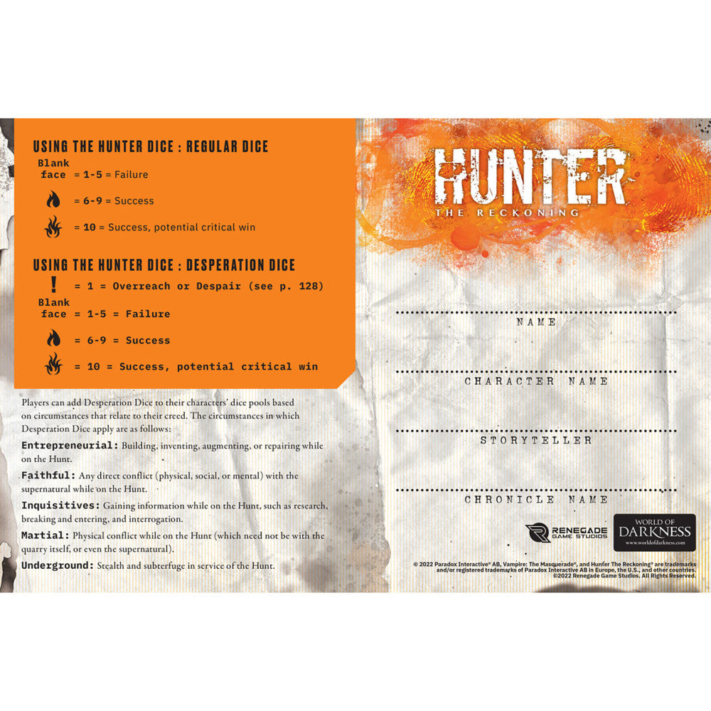 Hunter: The Reckoning 5th Edition - Expanded Character Sheet Journal - Image 3