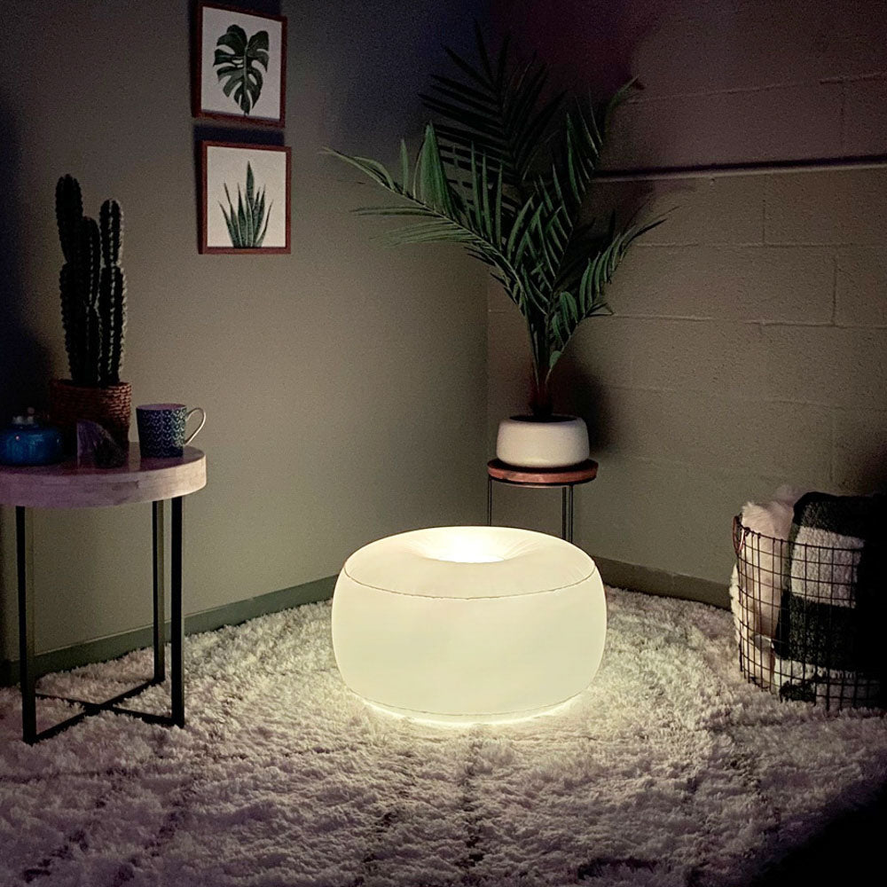 Alternative view of AirCandy Illuminated LED Inflatable Ottoman – Multicolor