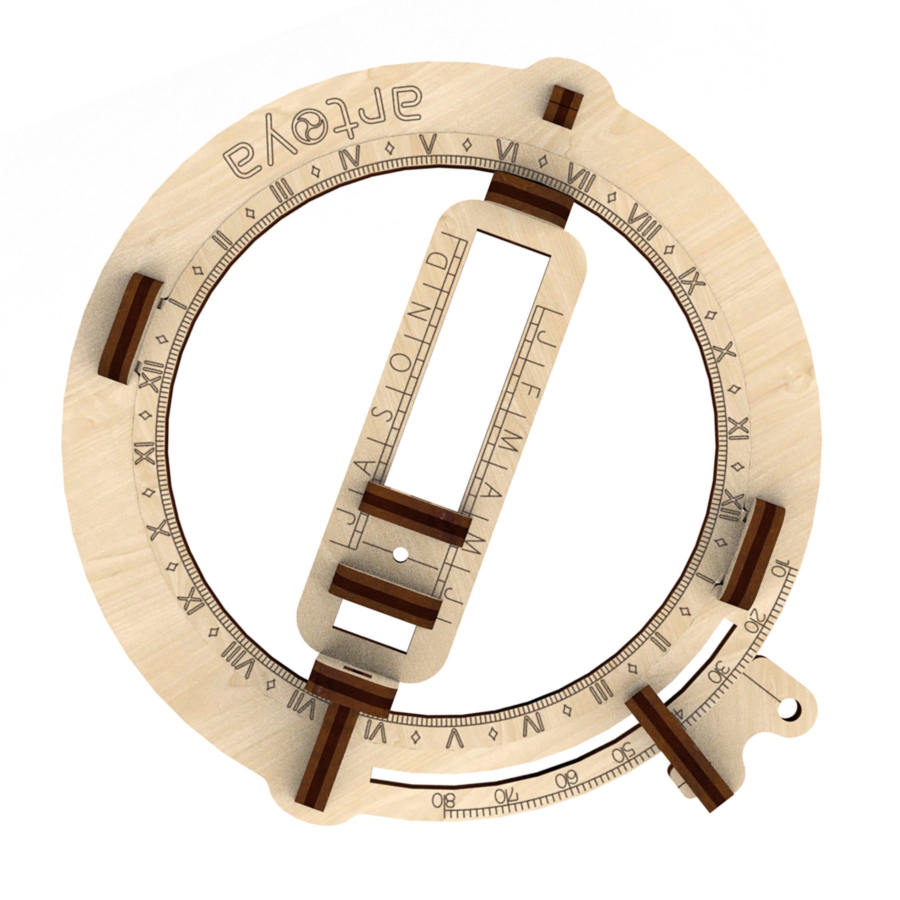 Alternative view of Artoya Vintage Pocket Sundial 3D Wooden STEM Kit, 5-Pack