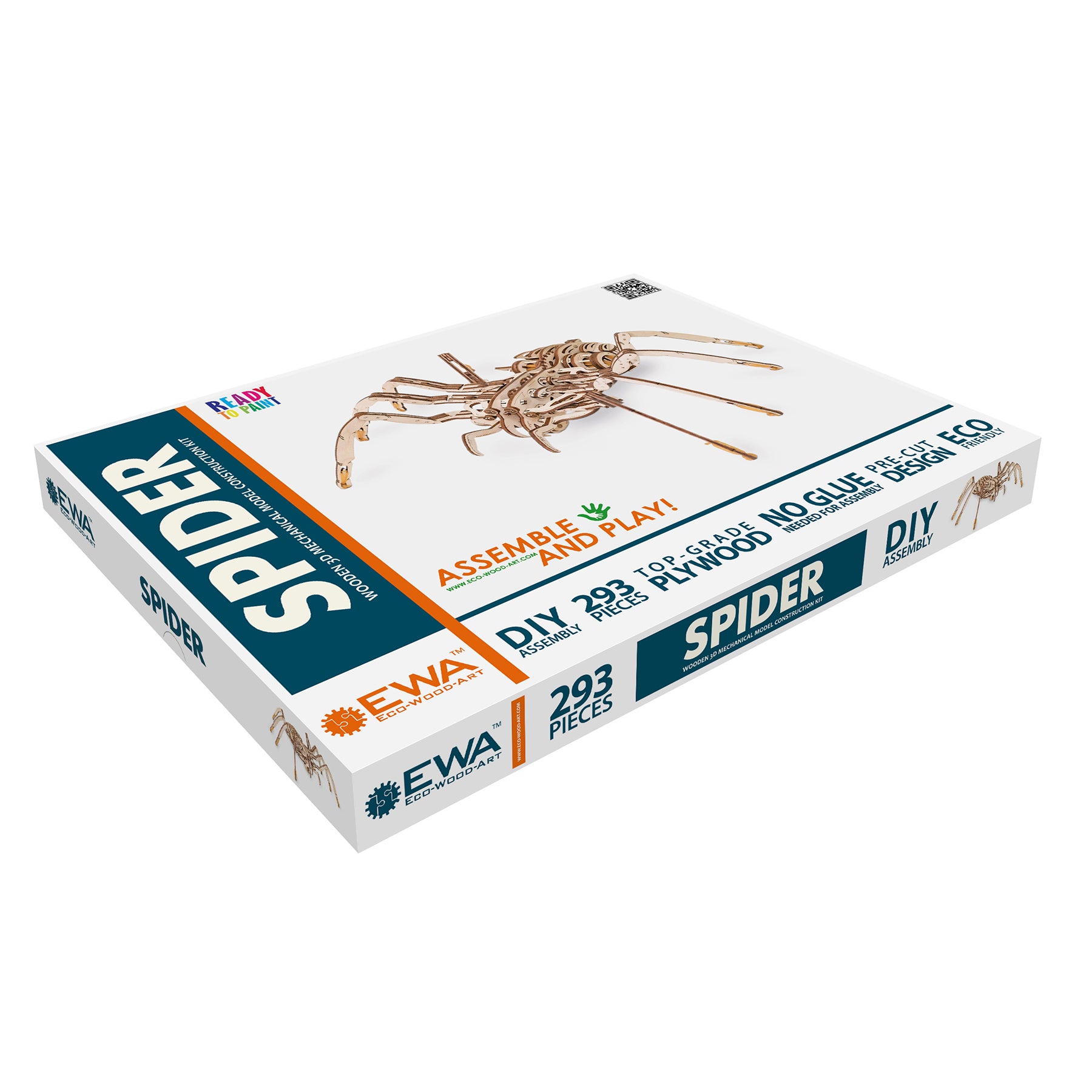 EWA Eco-Wood-Art Spider 3D Wooden STEM Construction Kit - Image 2