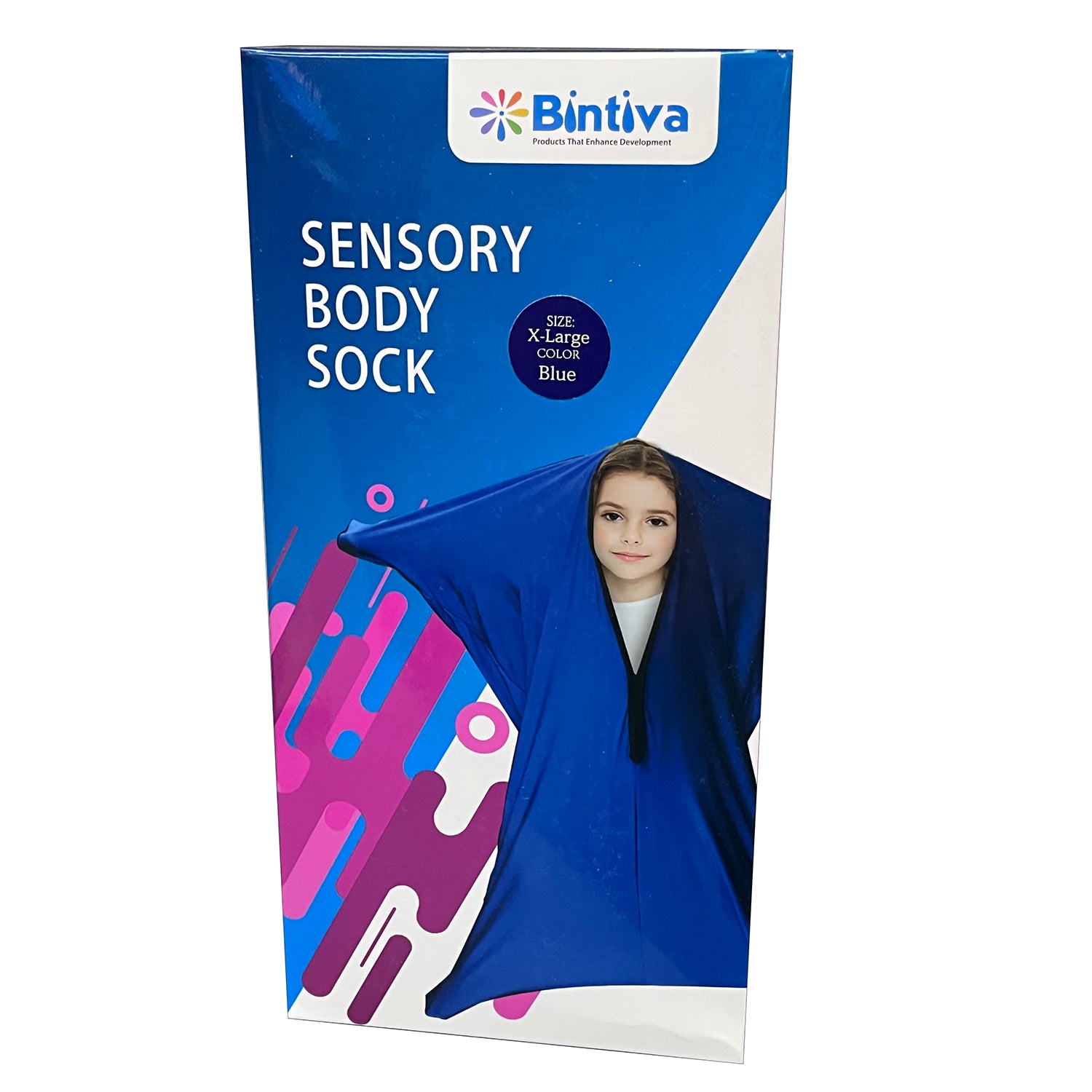 Bintiva Sensory Sock, Blue, X-Large, Ages 12+